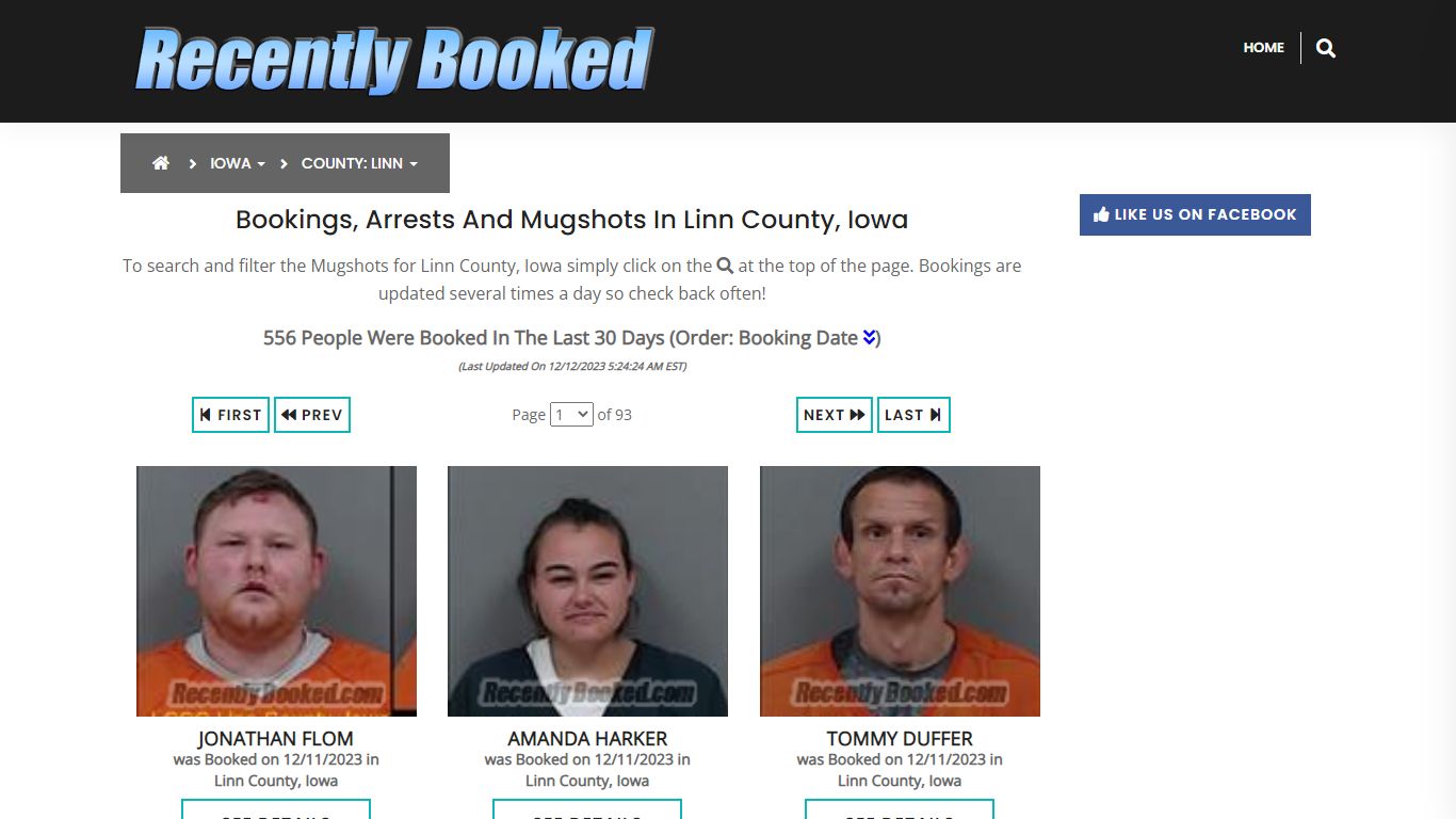 Recent bookings, Arrests, Mugshots in Linn County, Iowa - Recently Booked